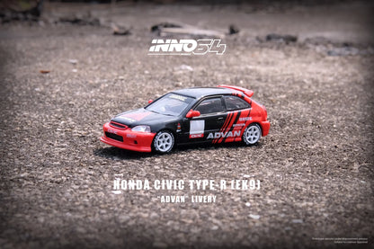 Inno Models Inno64 Hond Civic Type-R EK9 ADVAN Livery (Red & Black)