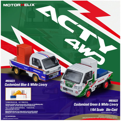 *Pre-Order* MotorHelix M65622 - Honda ACTY 4WD - Customized Green & White Livery