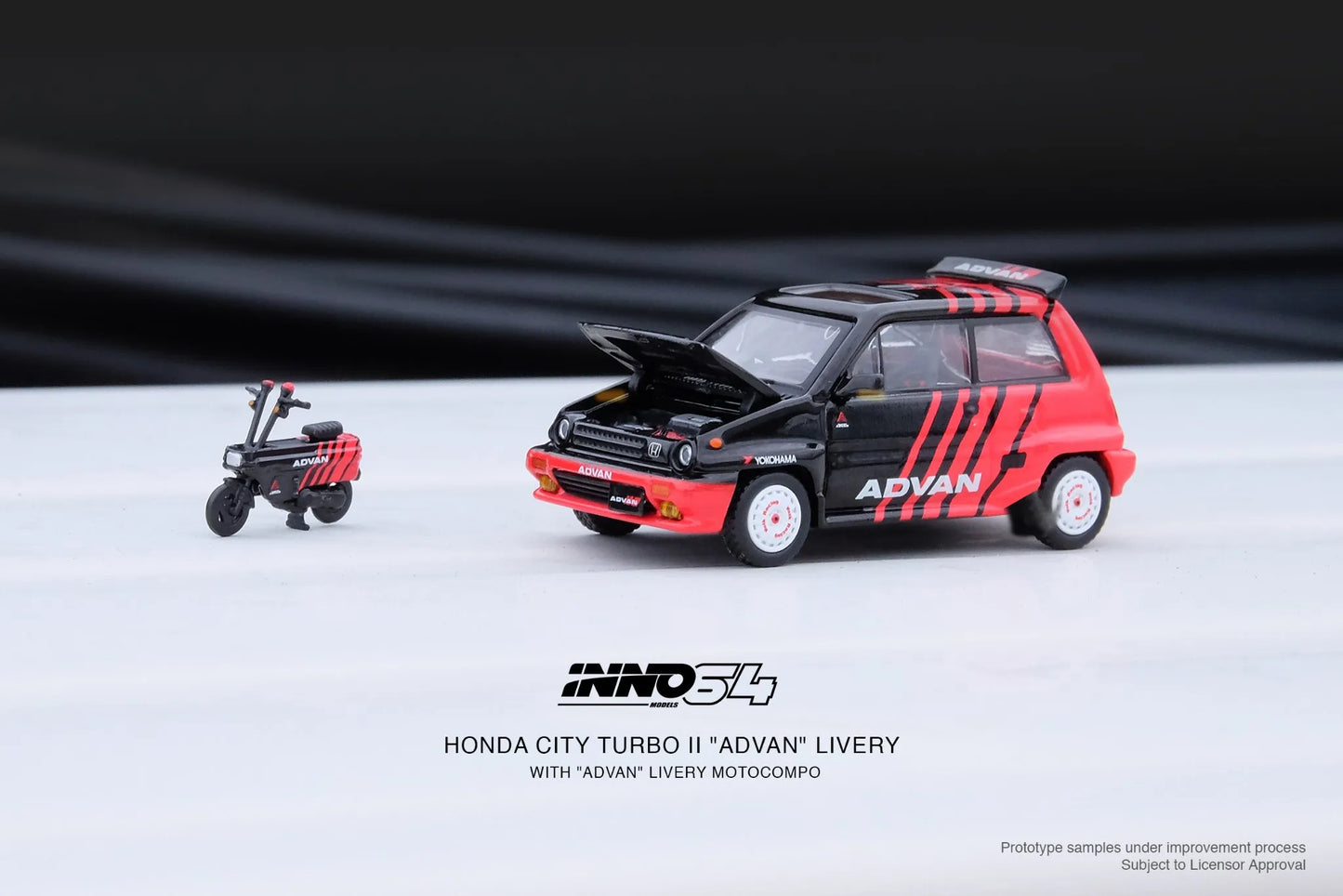 Inno Models Inno64 Honda City Turbo II "Advan" Livery with "Advan" Livery Motocompo