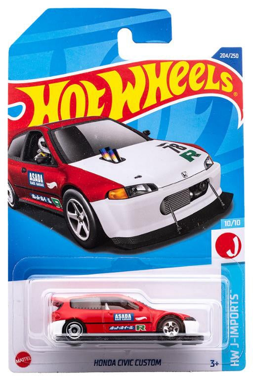 Hot Wheels HW J-Imports 10/10 Honda Civic Custom (Red) - Japanese Card