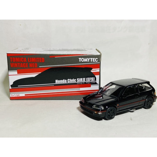 Tomytec Tomica Limited Vintage Neo Honda Civic SiR-II EF9 Group A (Black) (Plain Version – Hong Kong Exclusive)