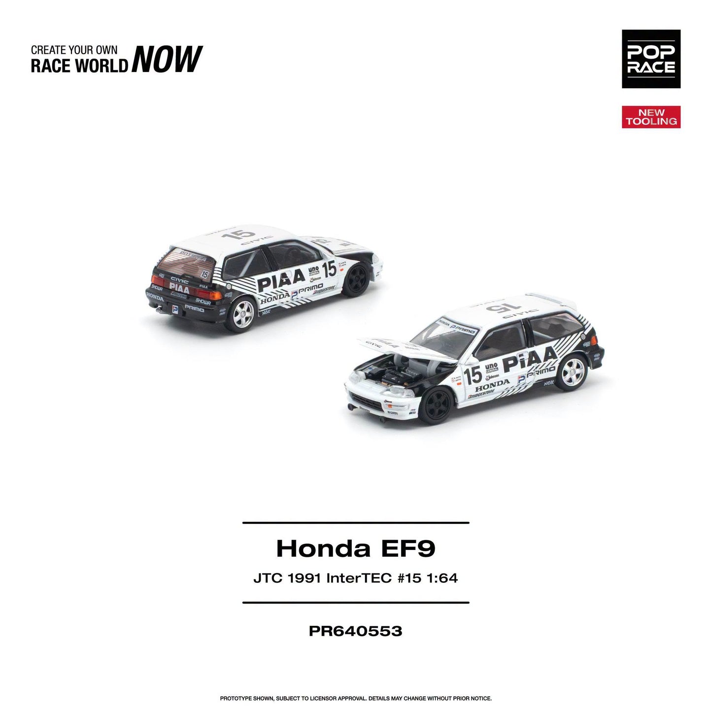 *Pre-Order* Pop Race - PR640553 Honda Civic (EF9) #15 JTC 1991 InterTEC