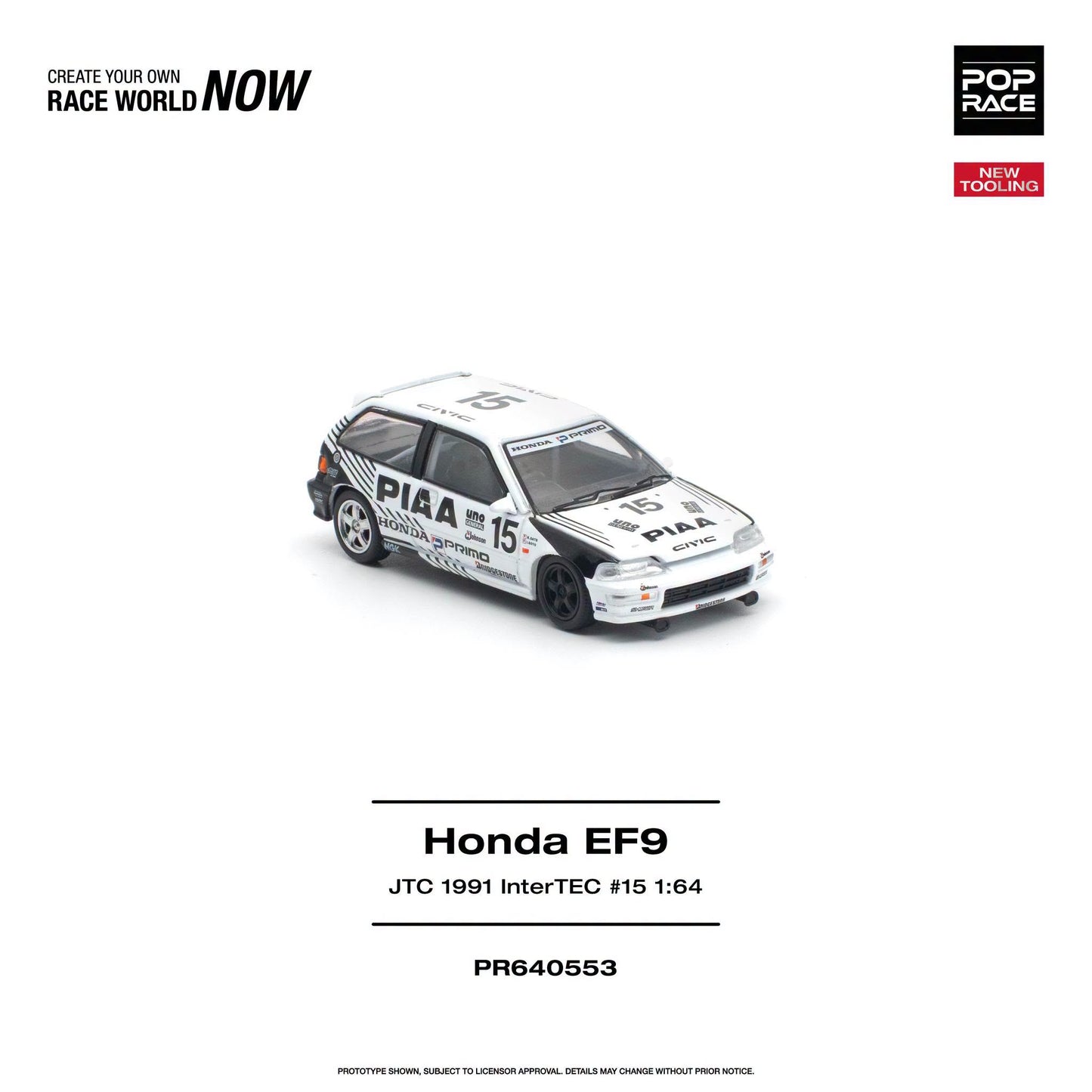 *Pre-Order* Pop Race - PR640553 Honda Civic (EF9) #15 JTC 1991 InterTEC