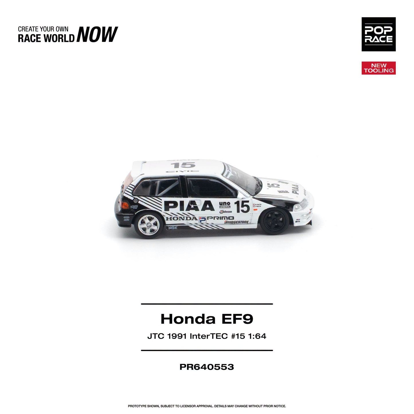 *Pre-Order* Pop Race - PR640553 Honda Civic (EF9) #15 JTC 1991 InterTEC