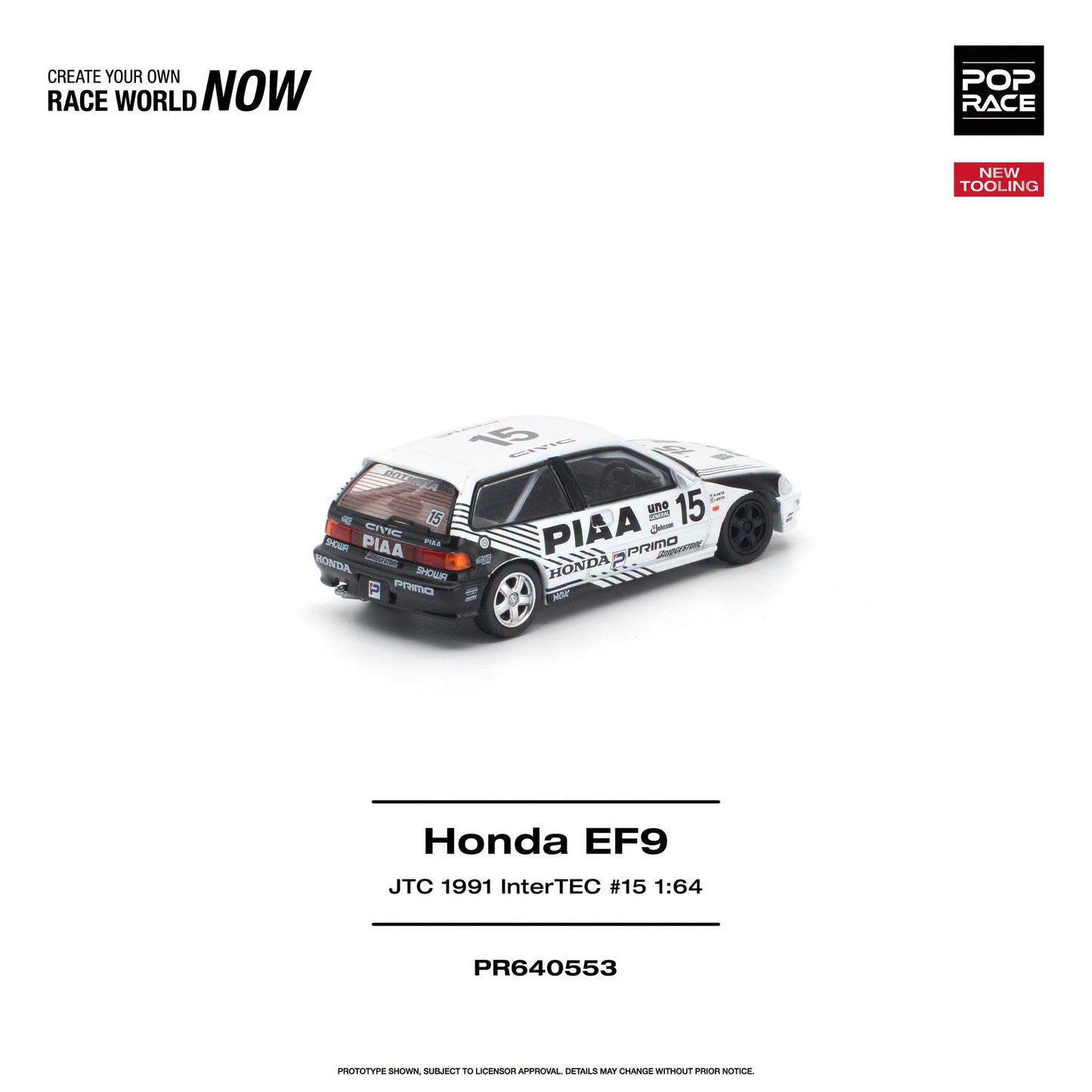 *Pre-Order* Pop Race - PR640553 Honda Civic (EF9) #15 JTC 1991 InterTEC