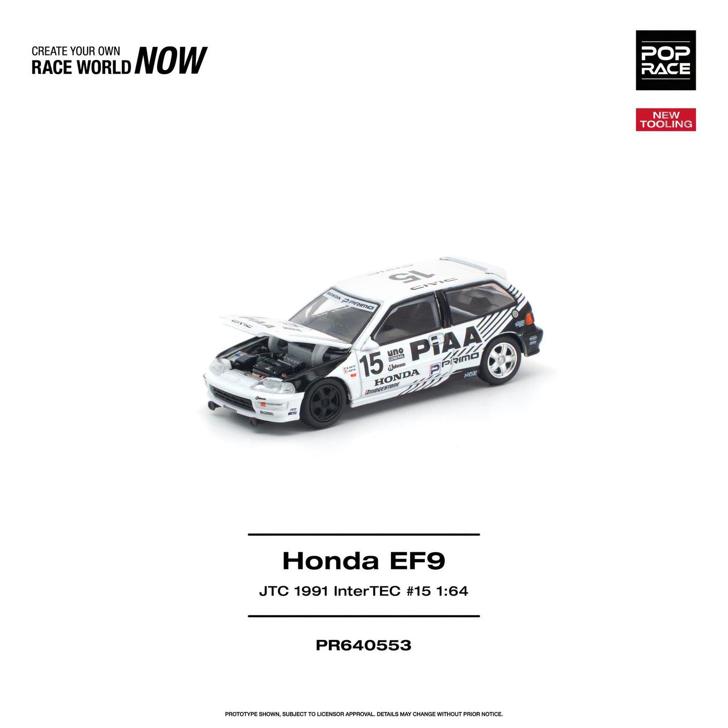 *Pre-Order* Pop Race - PR640553 Honda Civic (EF9) #15 JTC 1991 InterTEC