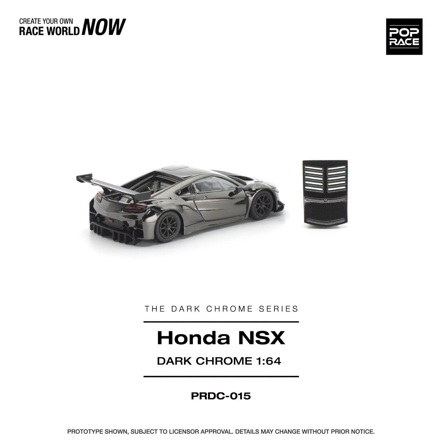 *Pre-Order* Pop Race - PRDC015 Honda NSX GT3 EVO22 Dark Chrome