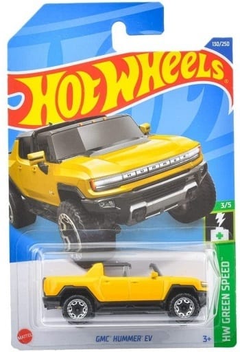 Hot Wheels HW Green Speed 3/5 GMC Hummer EV (Yellow) - Japanese Card