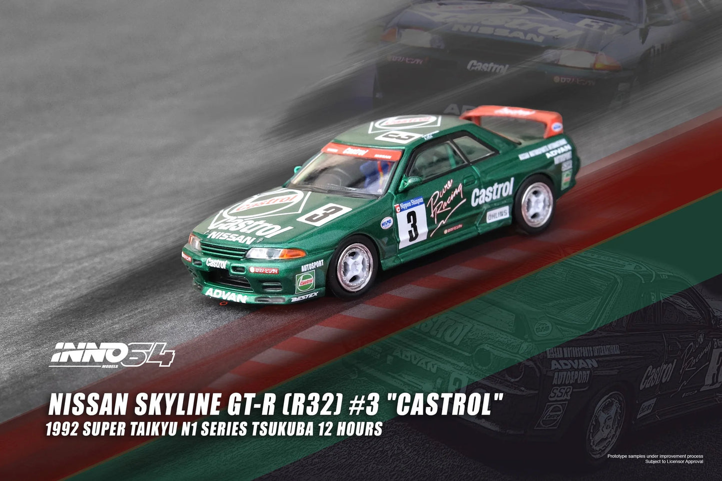 Inno Models Inno64 Nissan Skyline GT-R (R32) #3 "Castrol" Super Taikyu N1 Series Tsukuba 12 Hours 1992