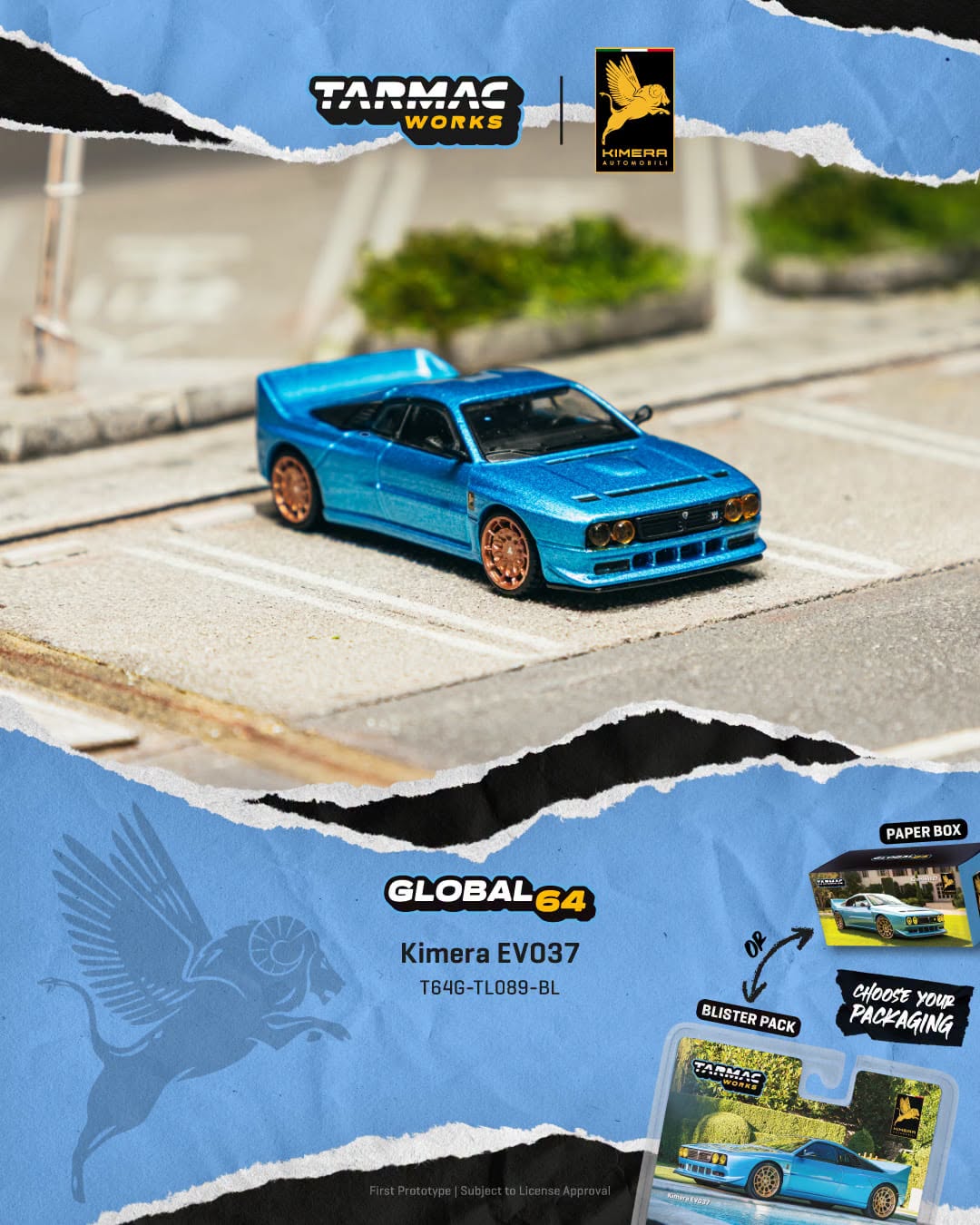 *Pre-Order* Tarmac Works - Kimera EVO37 Blue (Paper Box Packaging)