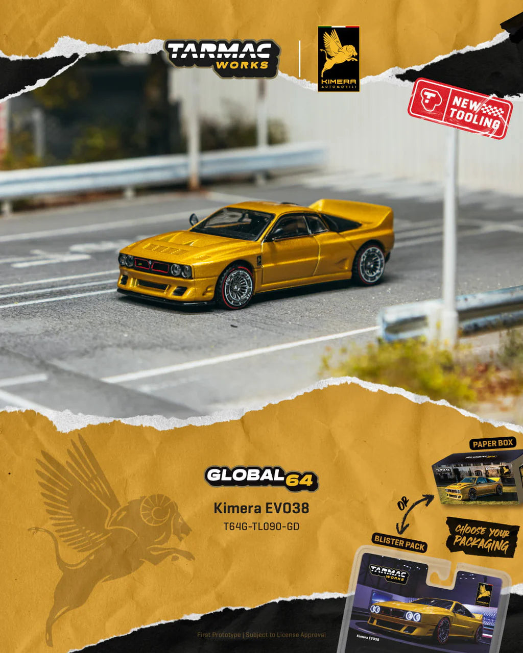 *Pre-Order* Tarmac Works - Kimera EVO38 Gold (Paper Box Packaging)