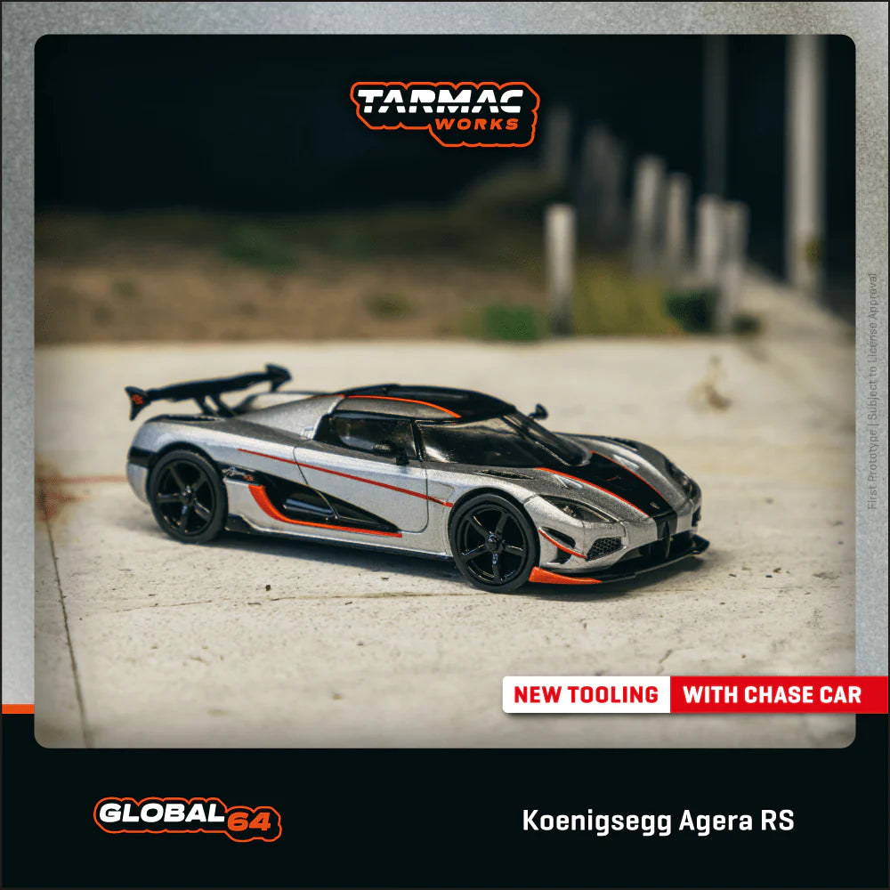 *Pre-Order* Tarmac Works Koenigsegg Agera RS - Moon Silver / Black