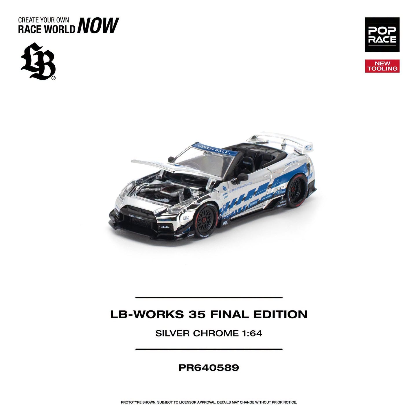 *Pre-Order* Pop Race PR640589 - LB-WORKS 35 Final Edition Silver Chrome