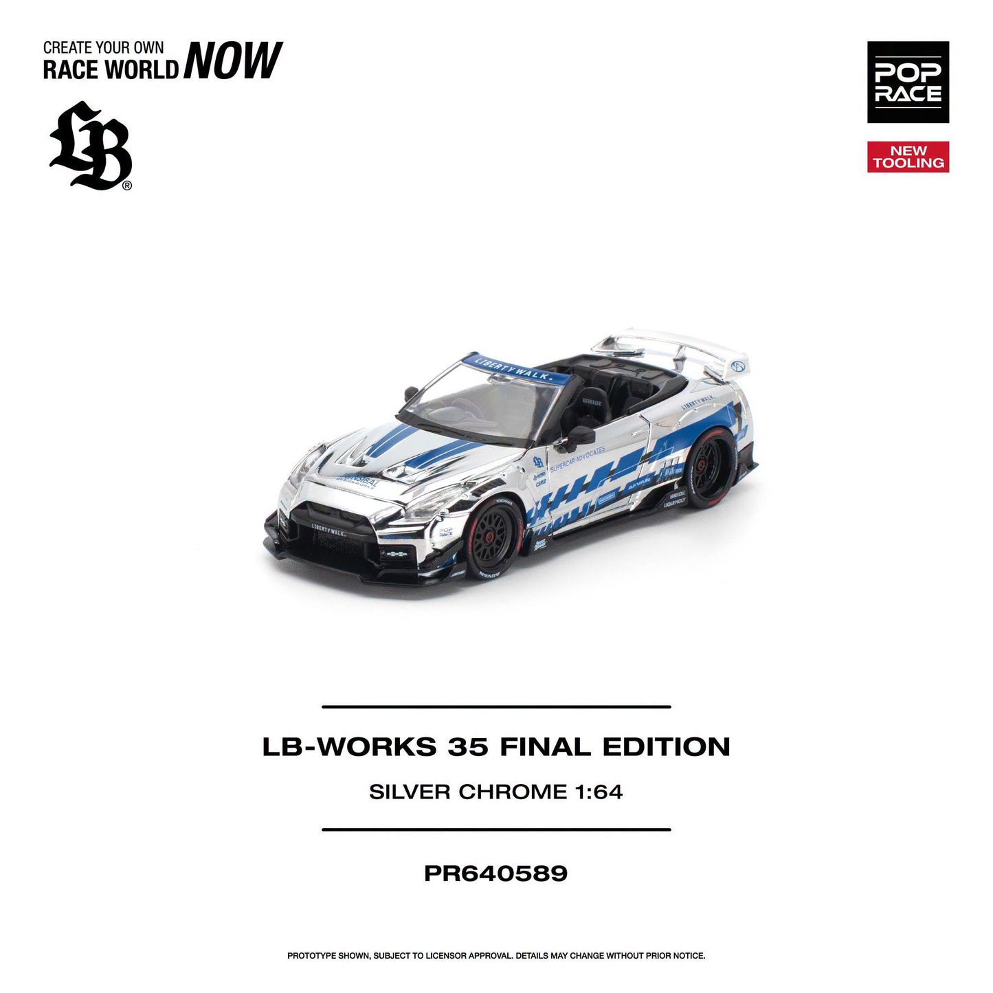 *Pre-Order* Pop Race PR640589 - LB-WORKS 35 Final Edition Silver Chrome