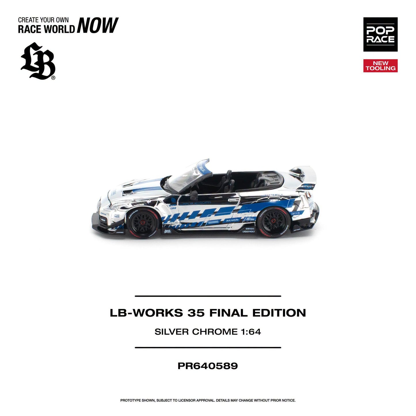 *Pre-Order* Pop Race PR640589 - LB-WORKS 35 Final Edition Silver Chrome