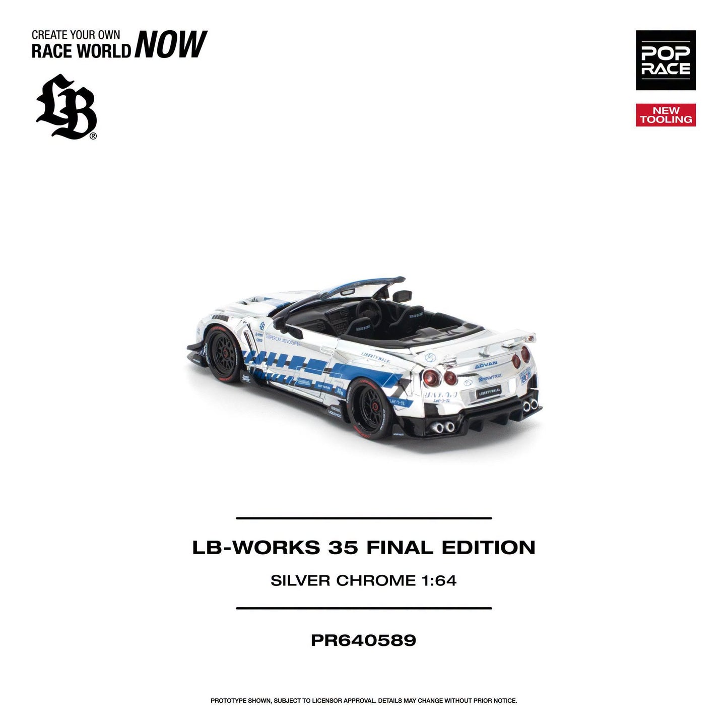 *Pre-Order* Pop Race PR640589 - LB-WORKS 35 Final Edition Silver Chrome