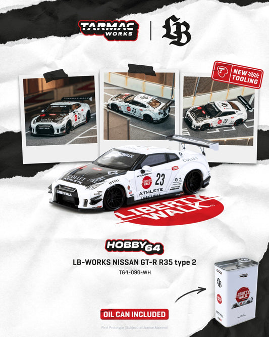 *Pre-Order* Tarmac Works LB-WORKS Nissan GT-R R35 type 2 White