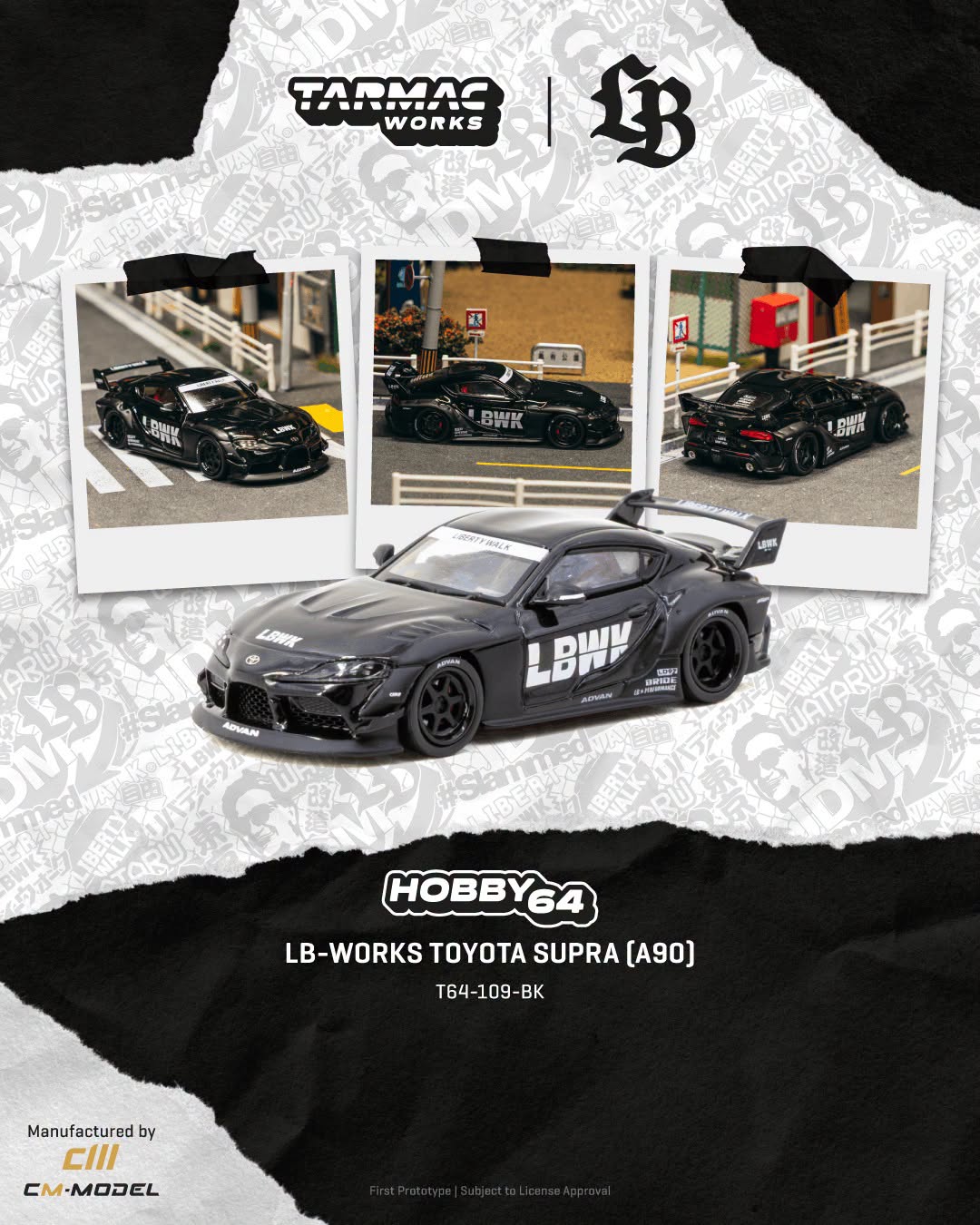 *Pre-Order* Tarmac Works - LB-WORKS Toyota Supra (A90) Black