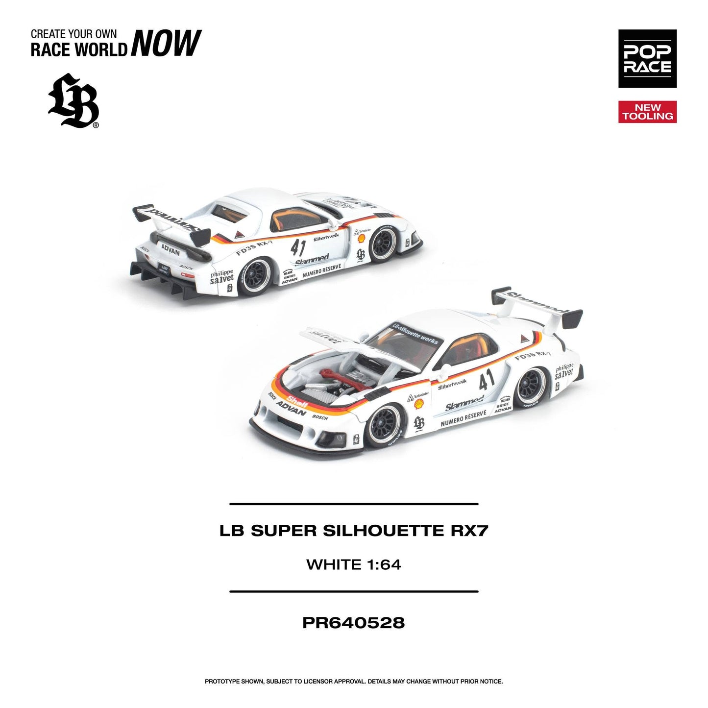 *Pre-Order* Pop Race - LB Super Silhouette RX7 (FD3S) White