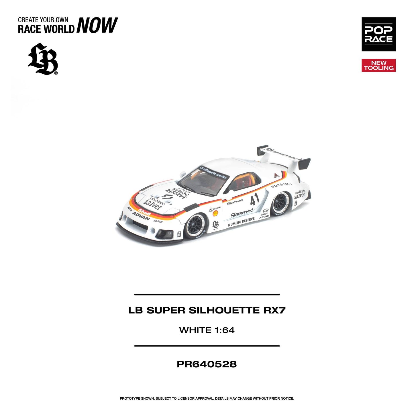 *Pre-Order* Pop Race - LB Super Silhouette RX7 (FD3S) White