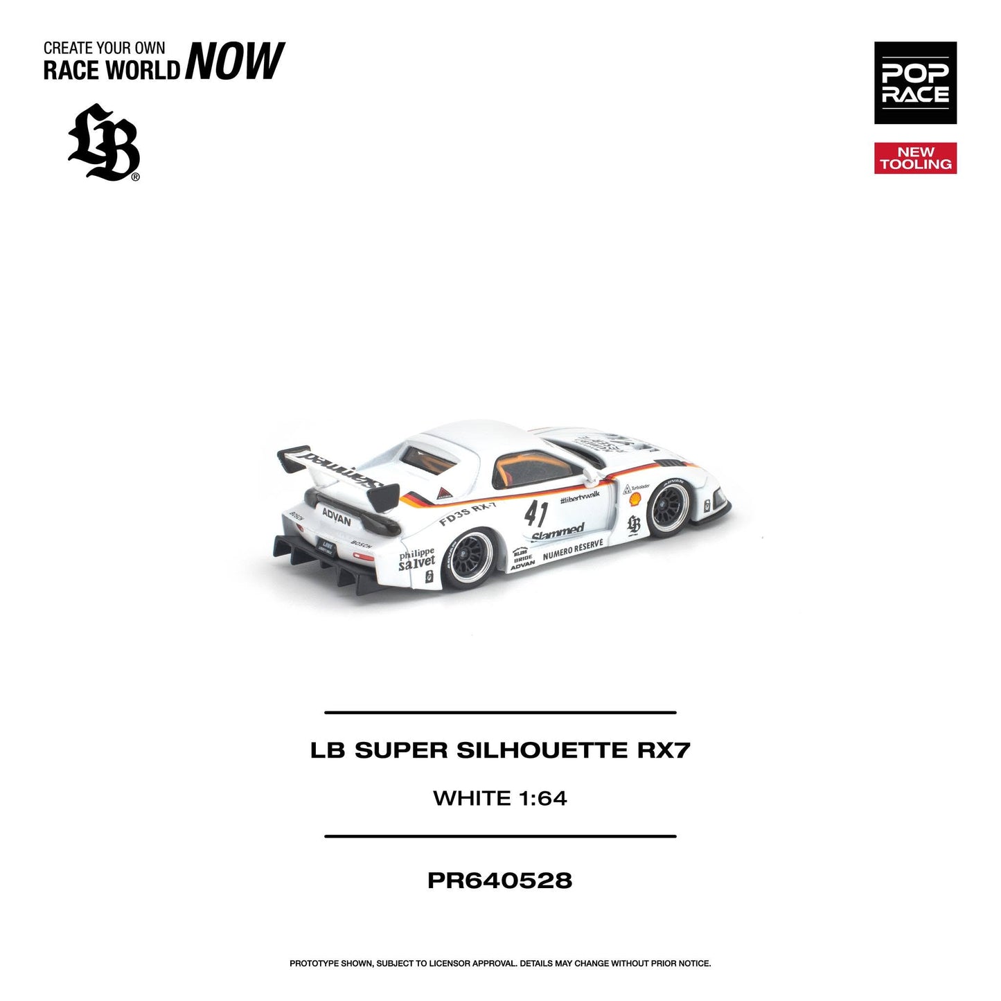 *Pre-Order* Pop Race - LB Super Silhouette RX7 (FD3S) White