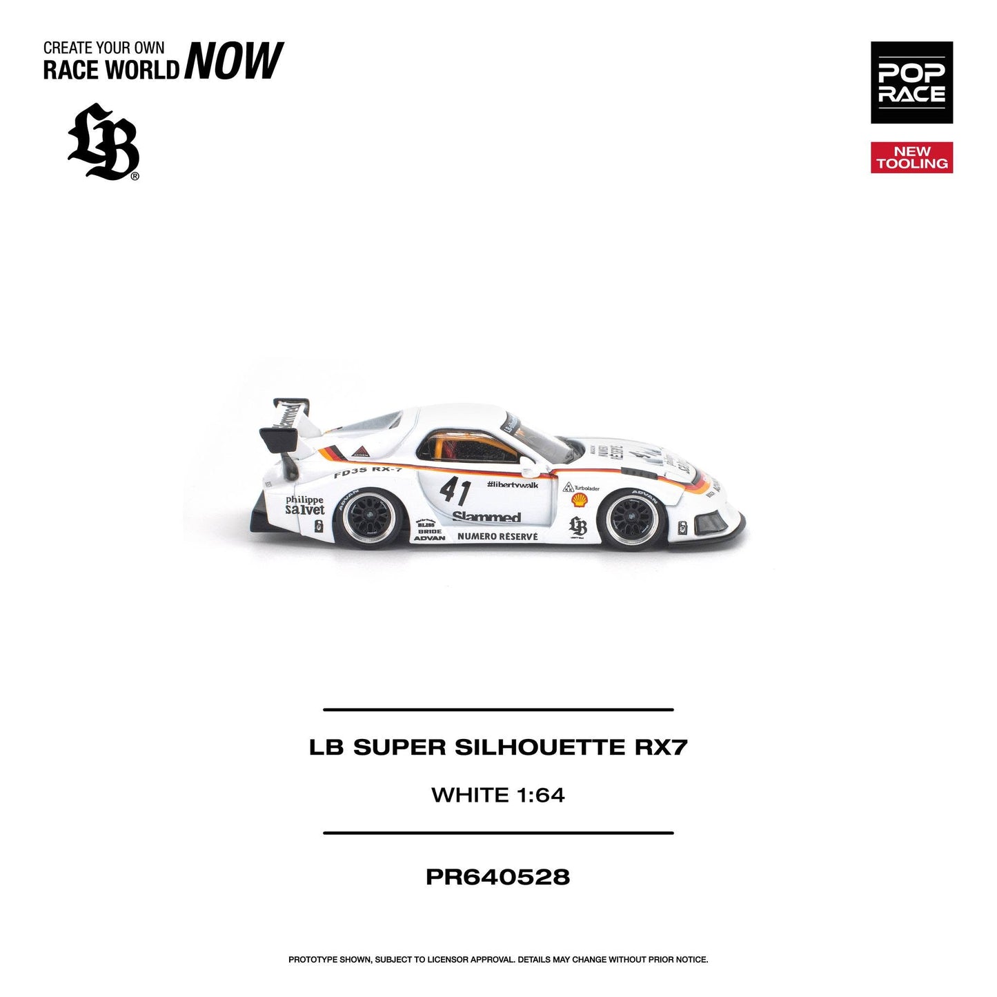 *Pre-Order* Pop Race - LB Super Silhouette RX7 (FD3S) White
