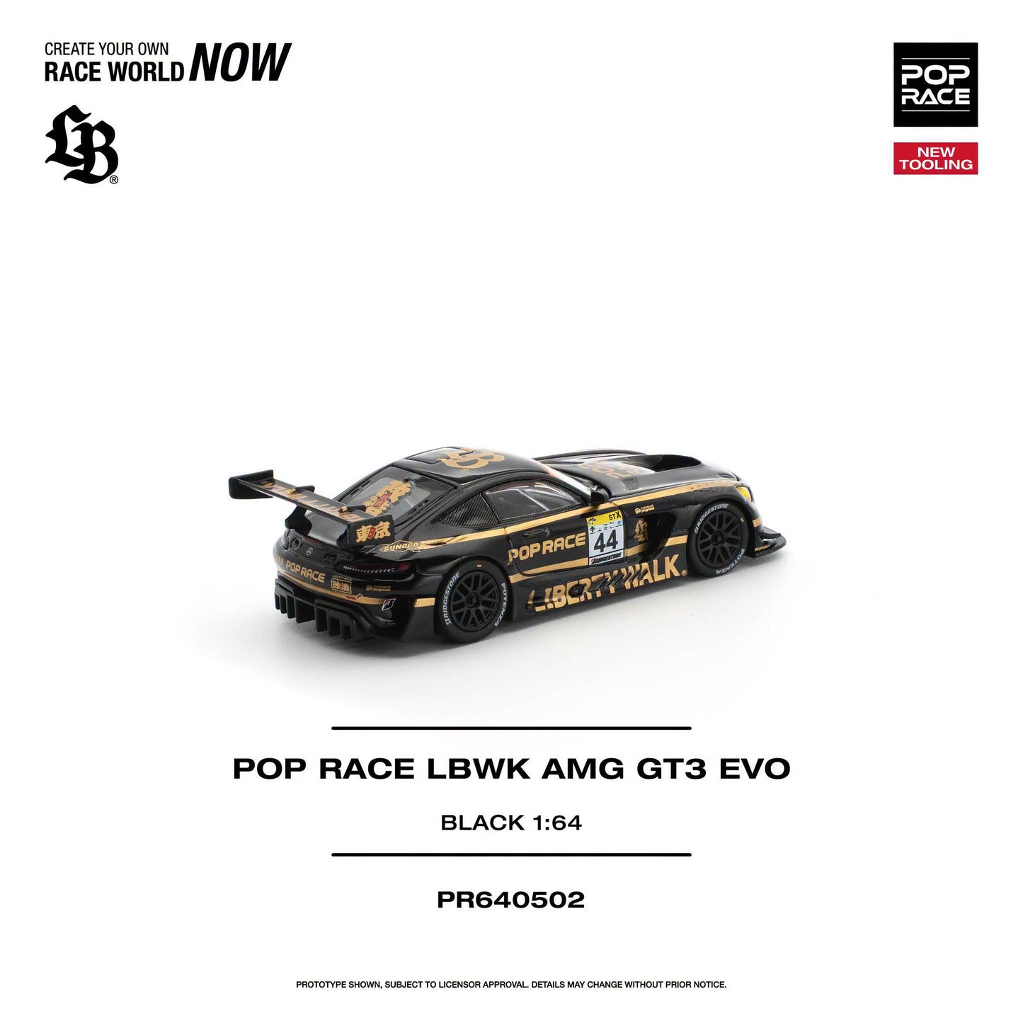 *Pre-Order* Pop Race - PR640502 Pop Race LBWK AMG GT3 EVO BLACK