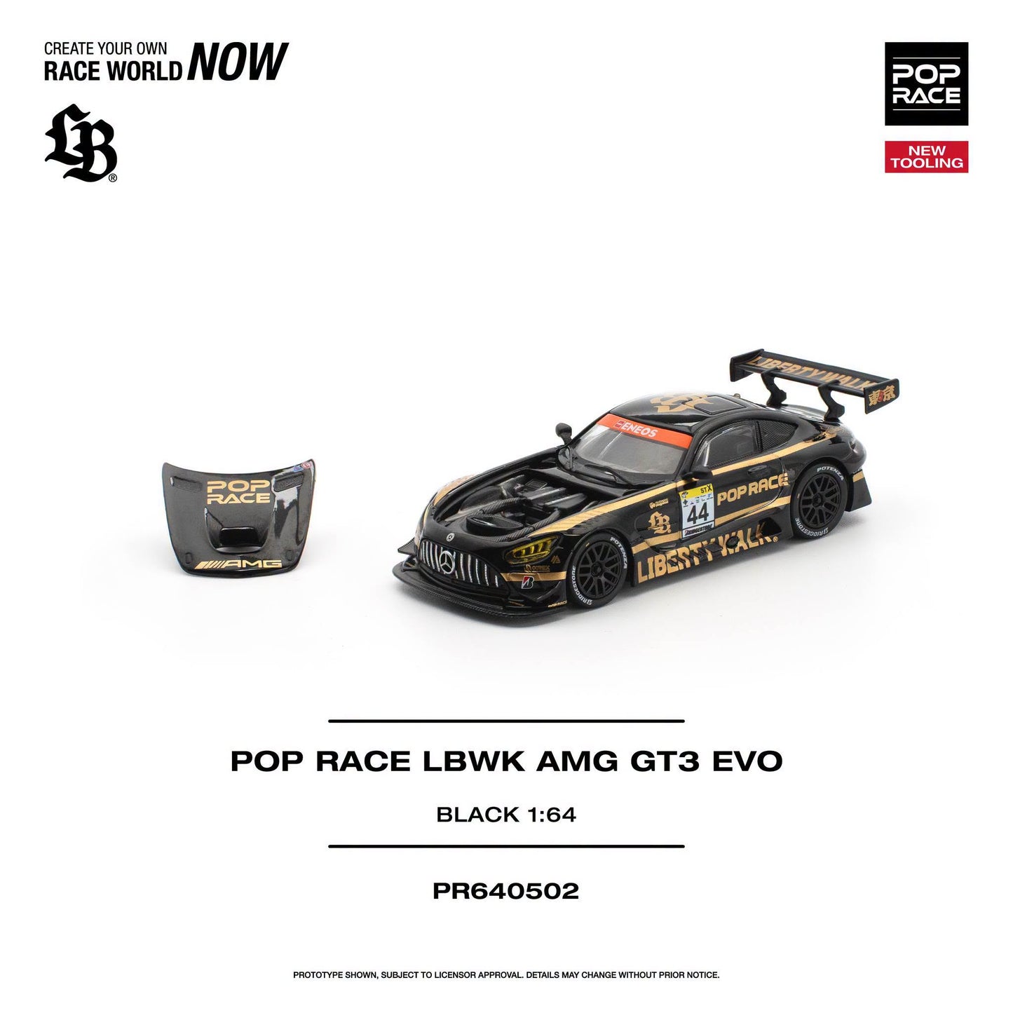 *Pre-Order* Pop Race - PR640502 Pop Race LBWK AMG GT3 EVO BLACK