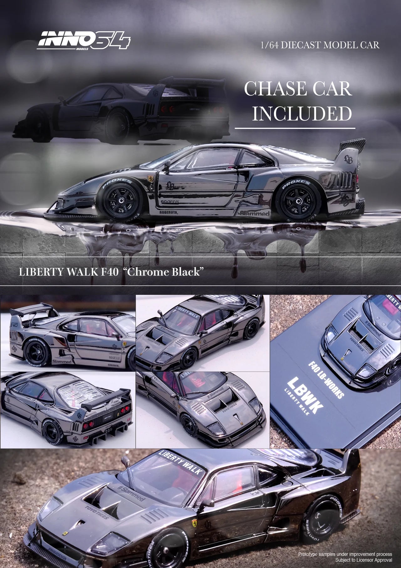 *Pre-Order* Inno Models Inno64 LBWK F40 Chrome Black