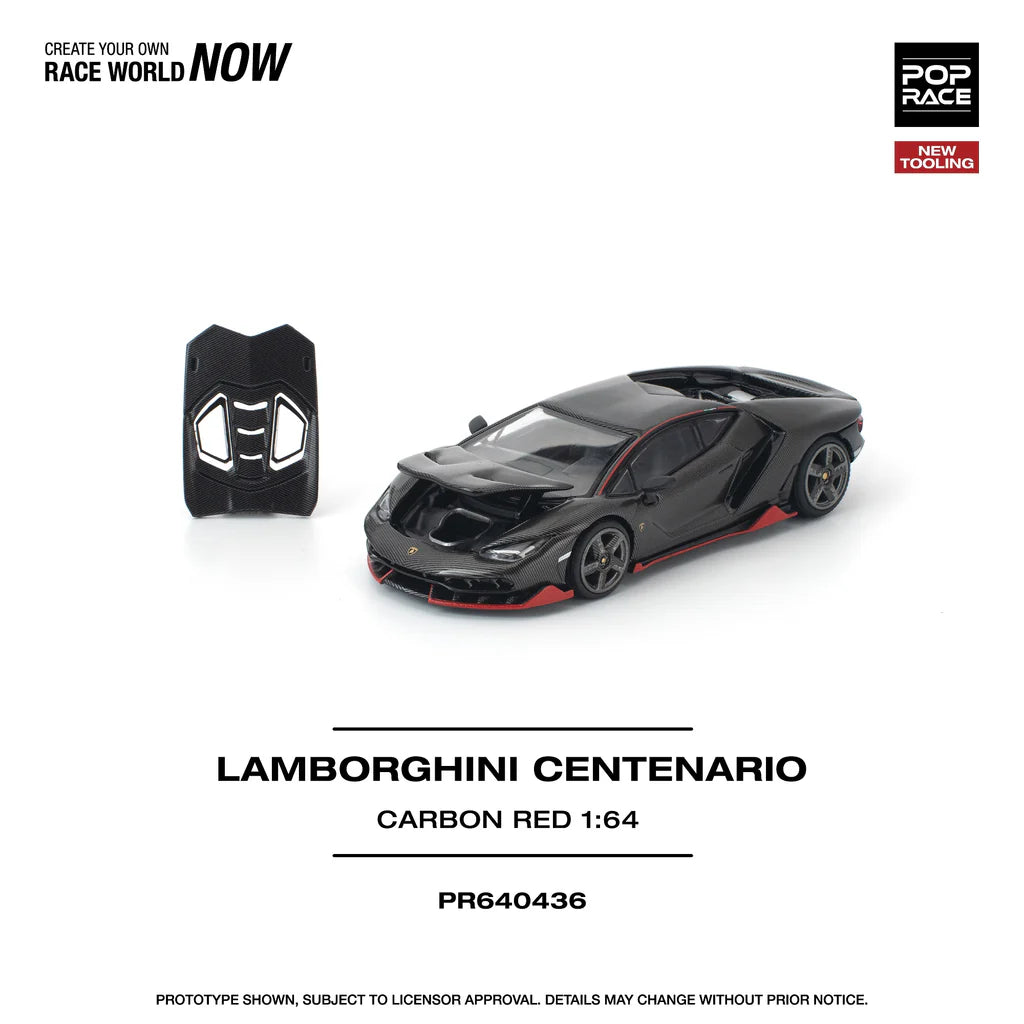 *Pre-Order* Pop Race Lamborghini Centenario Carbon/Red