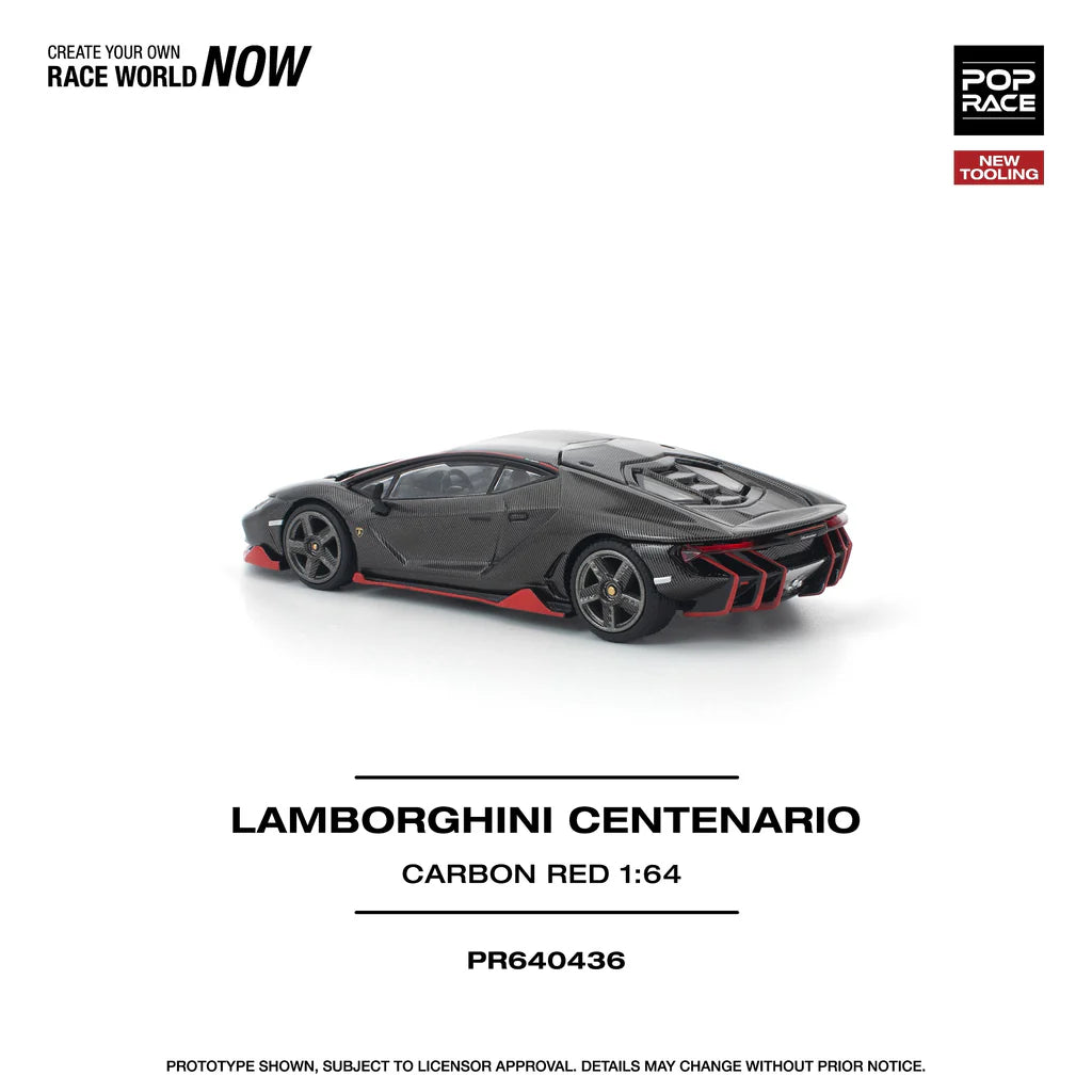 *Pre-Order* Pop Race Lamborghini Centenario Carbon/Red