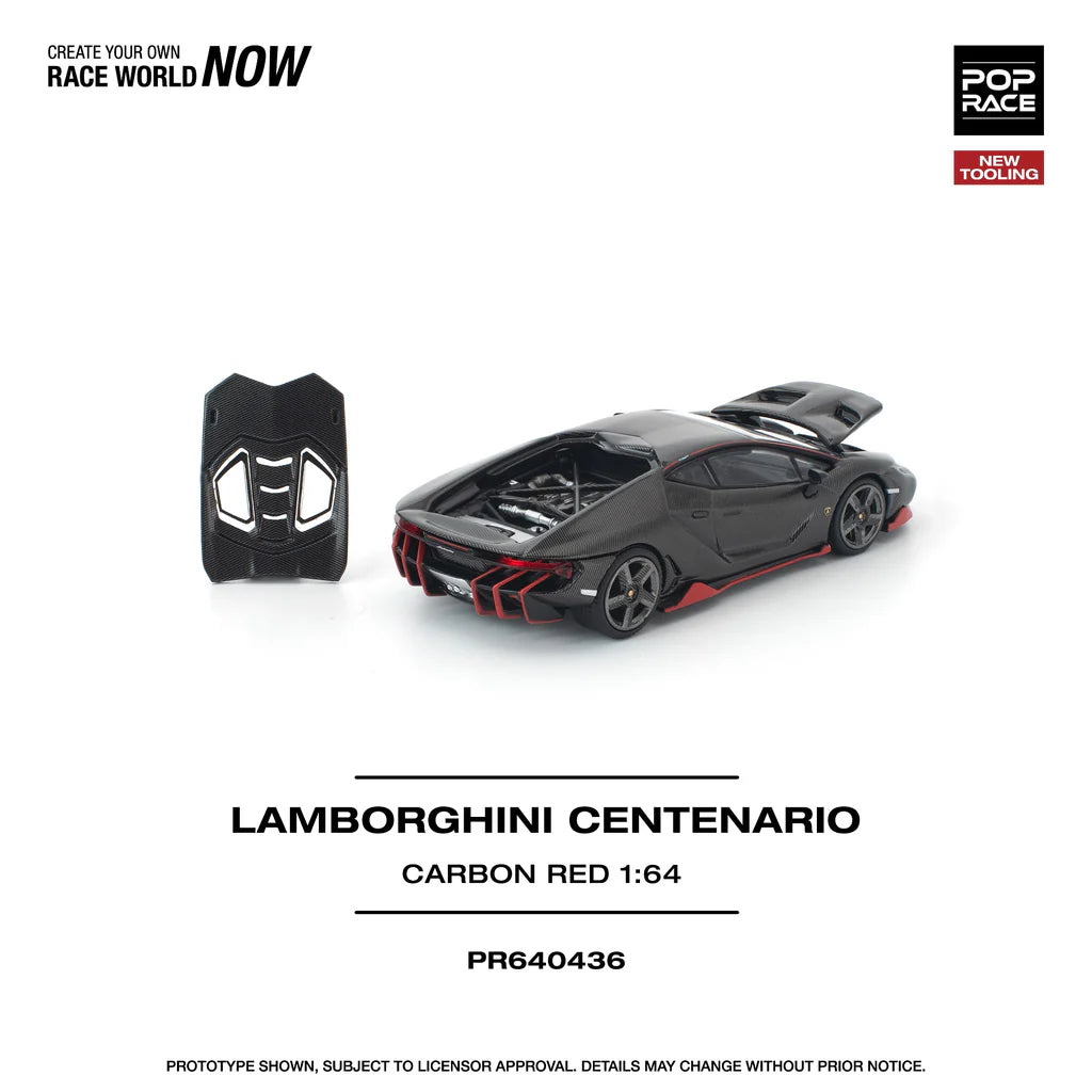 *Pre-Order* Pop Race Lamborghini Centenario Carbon/Red