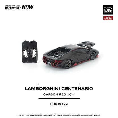 *Pre-Order* Pop Race Lamborghini Centenario Carbon/Red