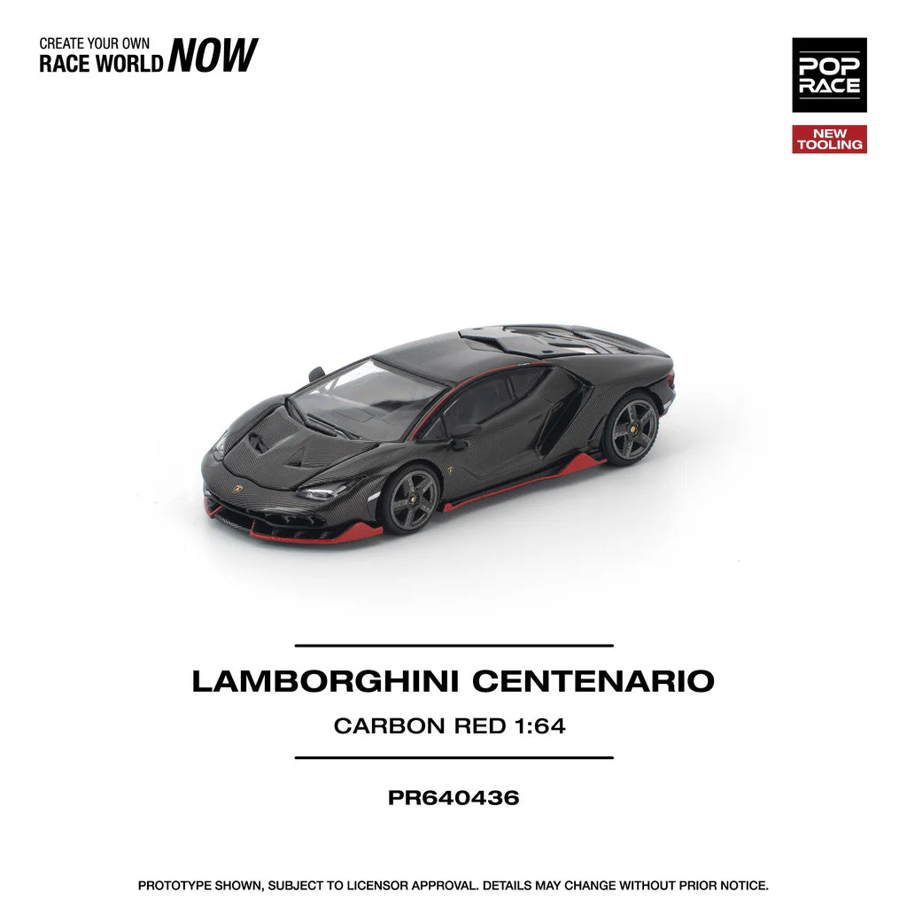 *Pre-Order* Pop Race Lamborghini Centenario Carbon/Red