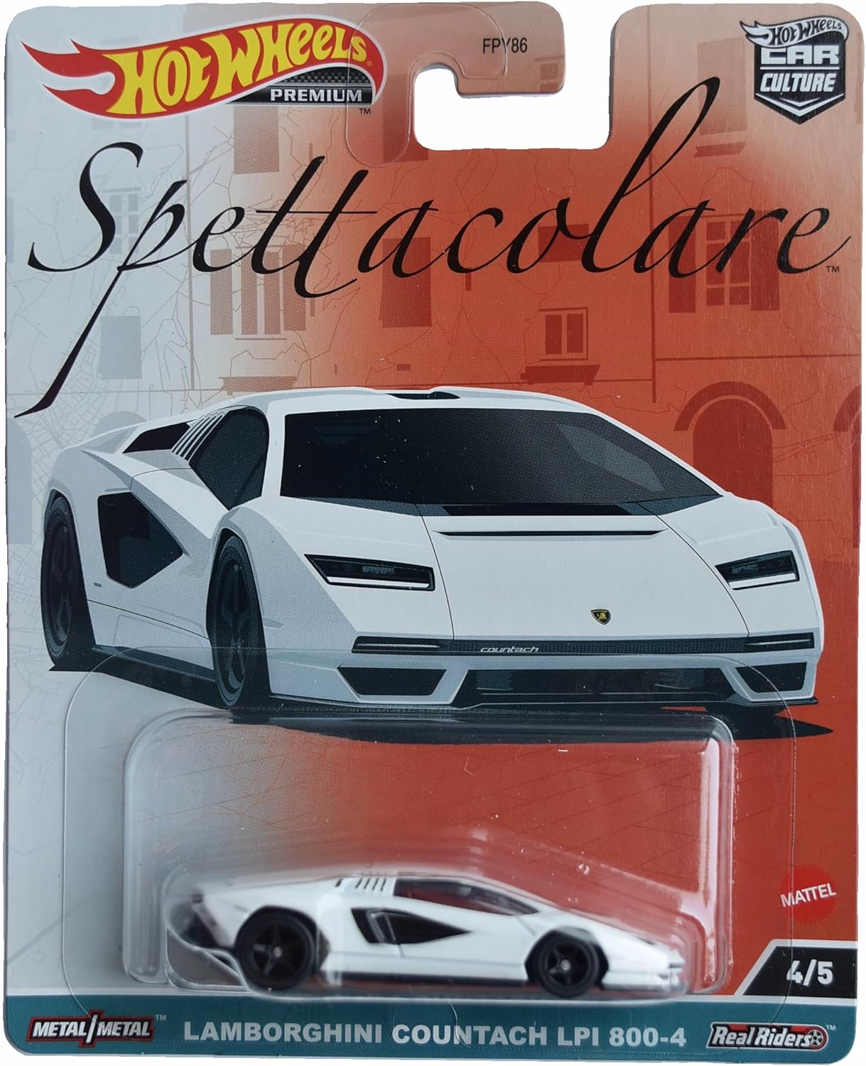 Hot Wheels Premium Car Culture Spettacolare 4/5 Lamborghini Countach LPI 800-4 - Japanese Stock