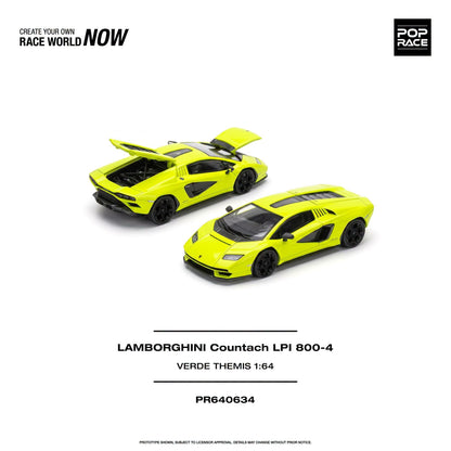*Pre-Order* Pop Race - PR640634 Lamborghini Countach LPI 800-4 VERDE THEMIS