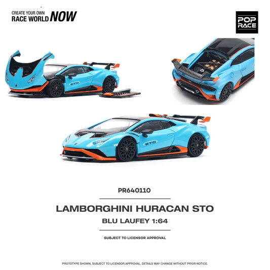 *Pre-Order* Pop Race Lamborghini Huracán STO Blu Laufey / Arancio Xanto