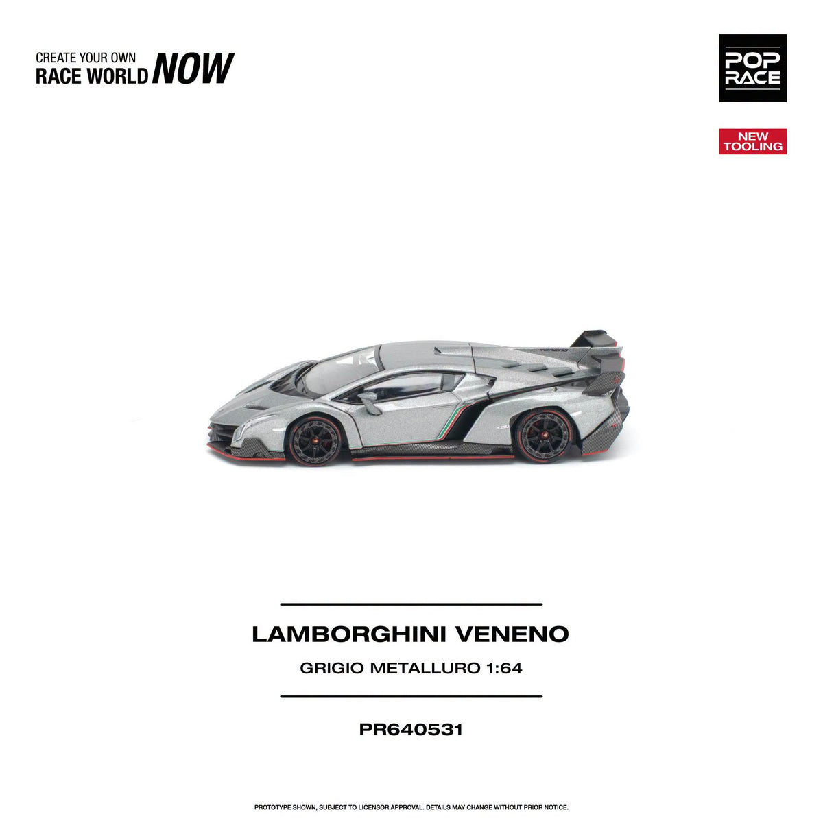 *Pre-Order* Pop Race - PR640531 Lamborghini Veneno GRIGIO METALLURO