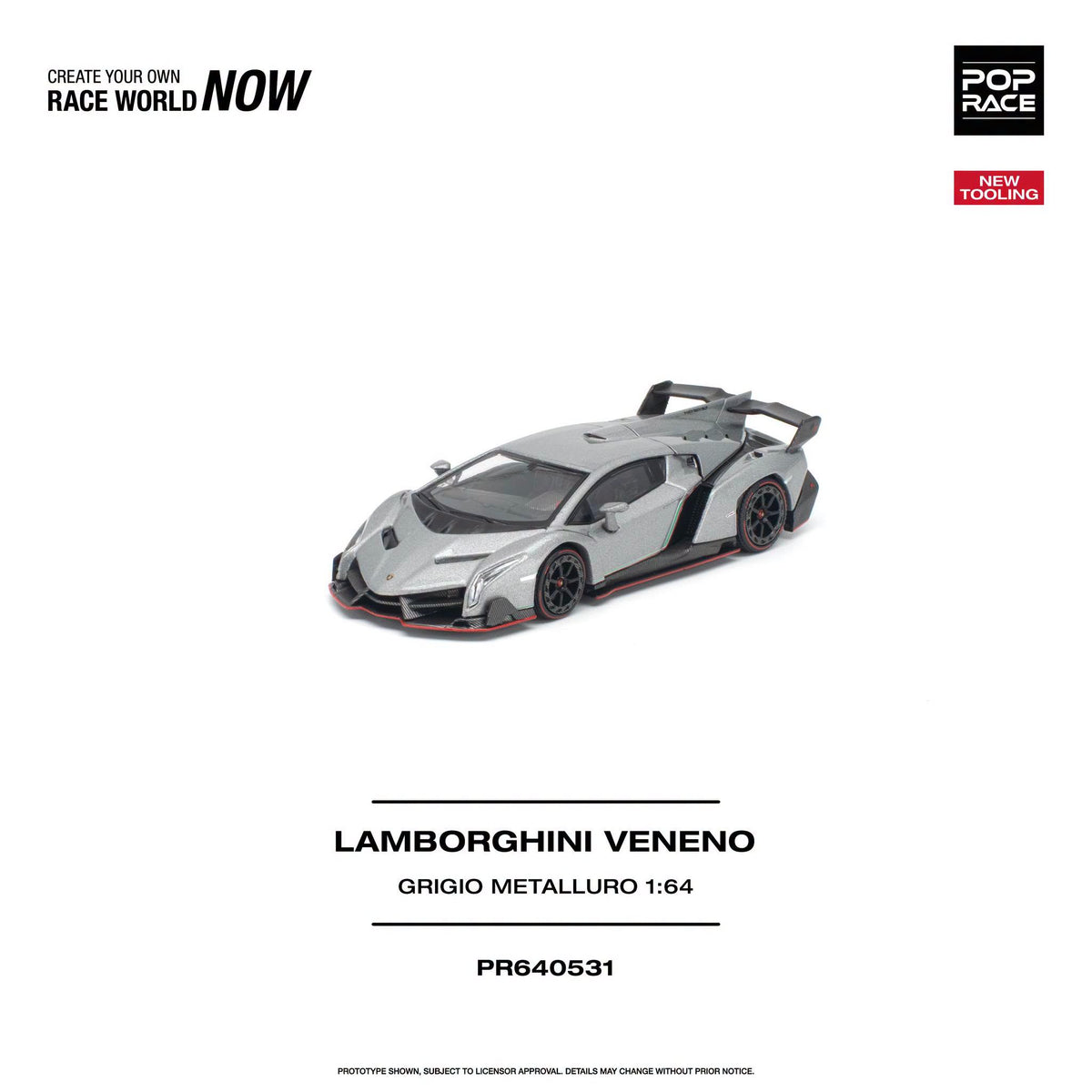 *Pre-Order* Pop Race - PR640531 Lamborghini Veneno GRIGIO METALLURO