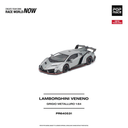 *Pre-Order* Pop Race - PR640531 Lamborghini Veneno GRIGIO METALLURO