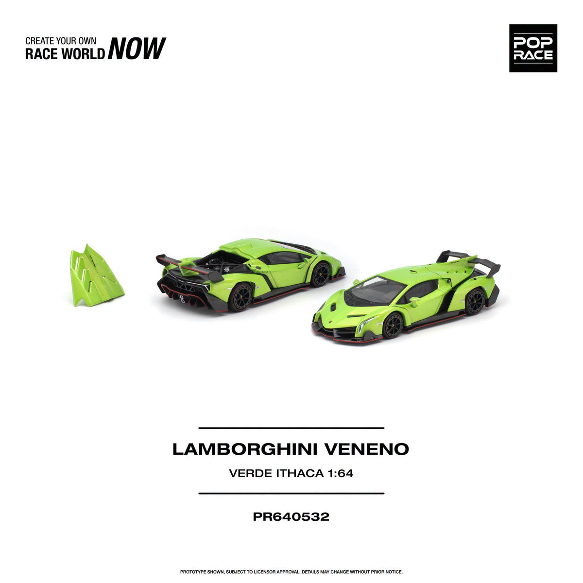 *Pre-Order* Pop Race - PR640532 Lamborghini Veneno VERDE ITHACA