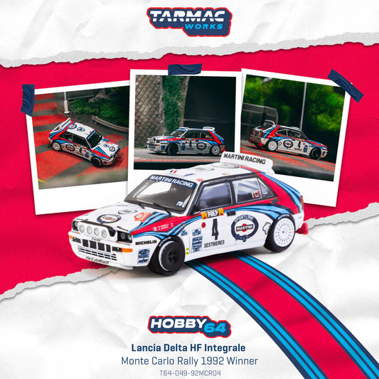 *Pre-Order* Tarmac Works Lancia Delta HF Integrale Monte Carlo Rally 1992 Winner Didier Auriol / Bernard Occelli