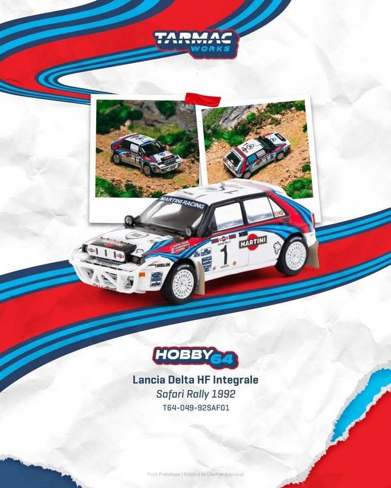 *Pre-Order* Tarmac Works Lancia Delta HF Integrale Safari Rally 1992 Juha Kankkunen / Juha Piironen