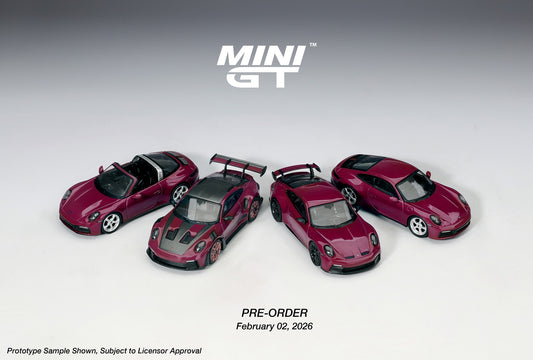 *Pre-Order* Mini GT MGTS0021 Porsche 911 (992.1) Rubystone Red Set