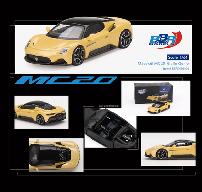 BBR Models Maserati MC20 Giallo Genio