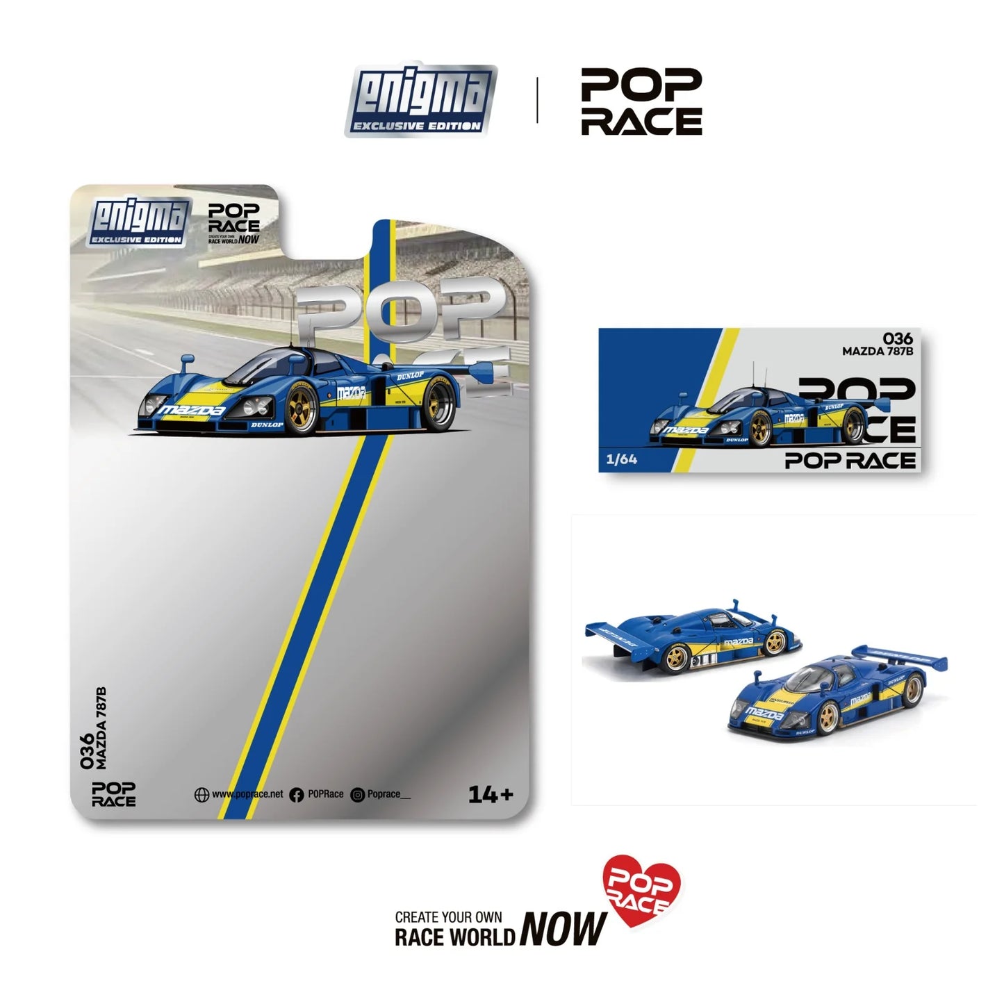 *Pre-Order* Pop Race PRE036 Mazda 787B Racing Blue/Yellow