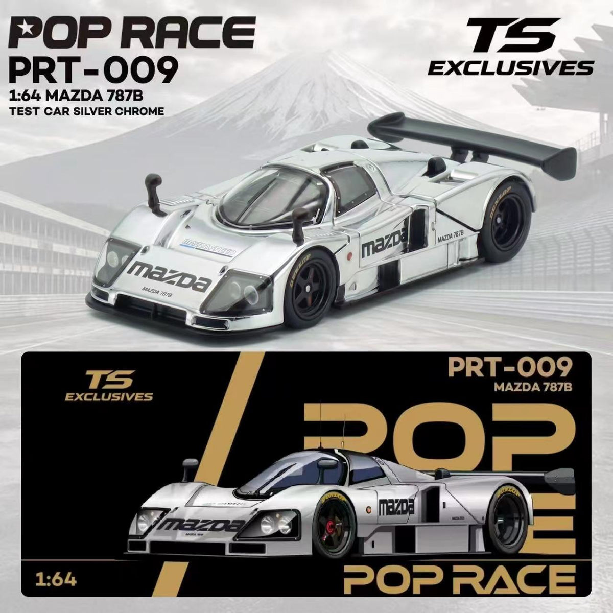 *Pre-Order* Pop Race PRT009 Mazda 787B Test Car - Silver Chrome