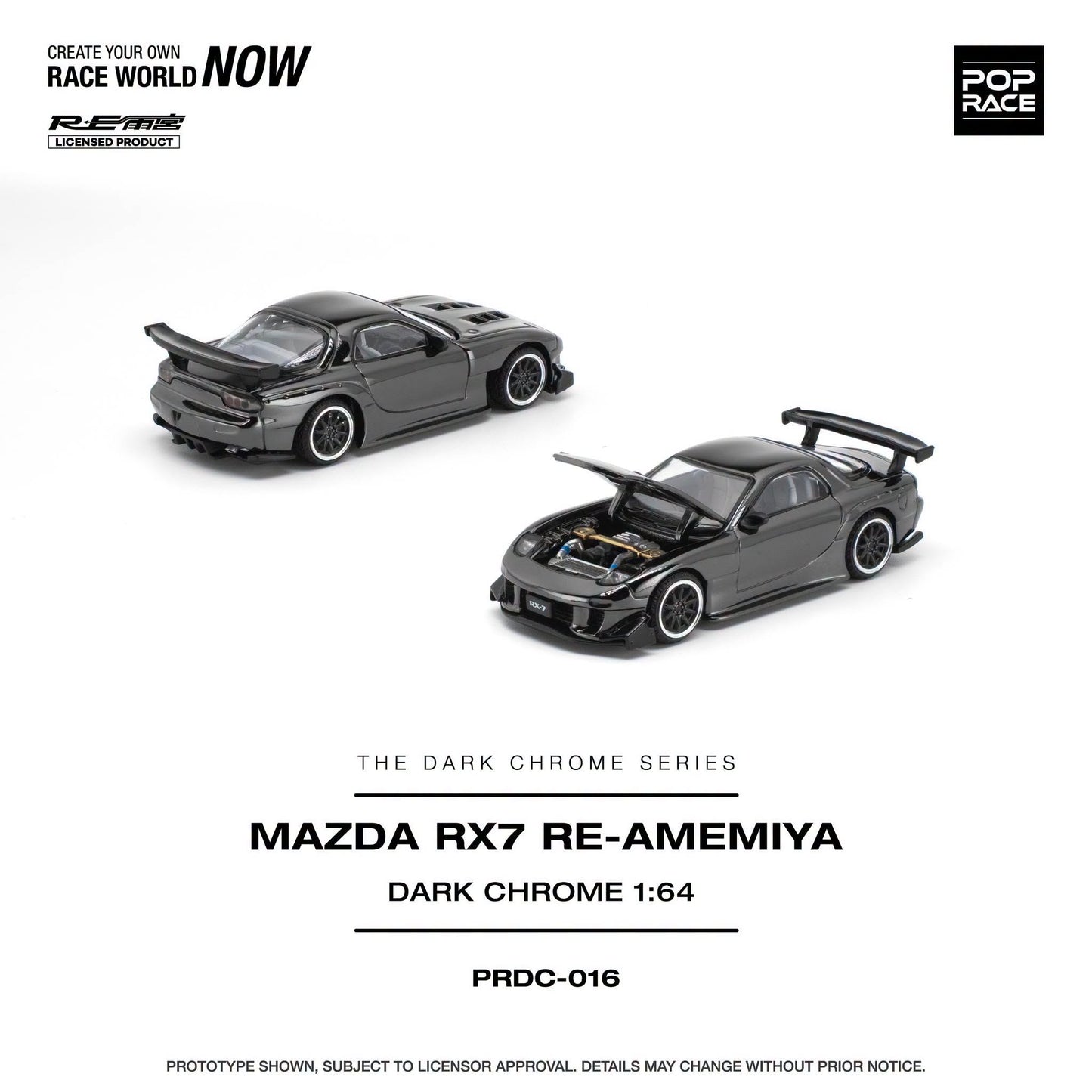 *Pre-Order* Pop Race - PRDC016 Mazda RX-7 RE-AMEMIYA Dark Chrome
