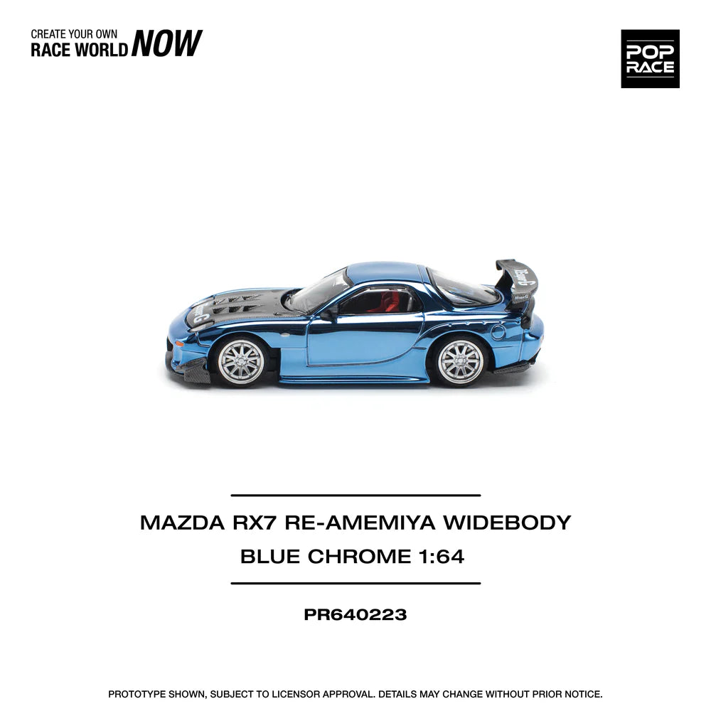 *Pre-Order* Pop Race Mazda RX-7 (FD3S) RE-Amemiya Widebody - Blue Chrome