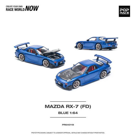 *Pre-Order* Pop Race Mazda RX-7 (FD3S) RE-Amemiya Widebody - Metallic Blue